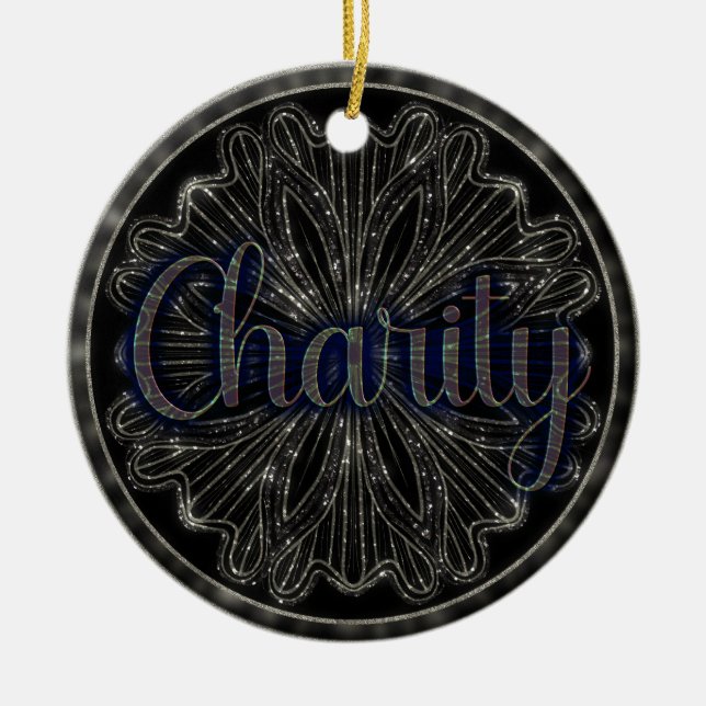 Charity Mandala Ceramic Tree Decoration (Front)