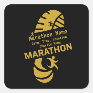 Charity marathon promotional event merchandise T-S Square Sticker