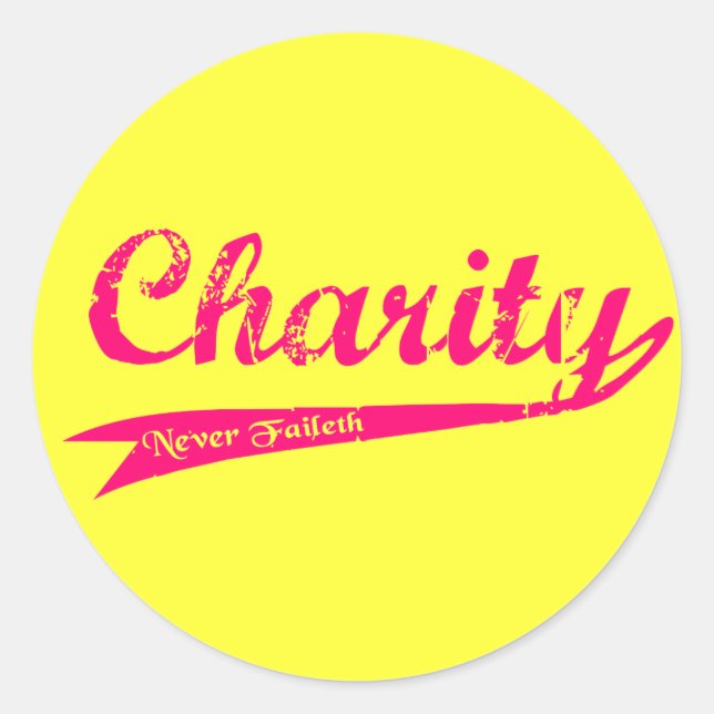 Charity Never Faileth LDS Relief Society Classic Round Sticker (Front)
