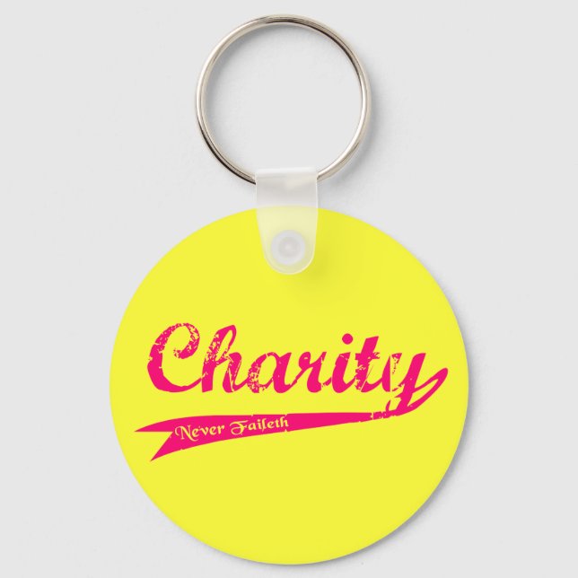 Charity Never Faileth LDS Relief Society Key Ring (Front)