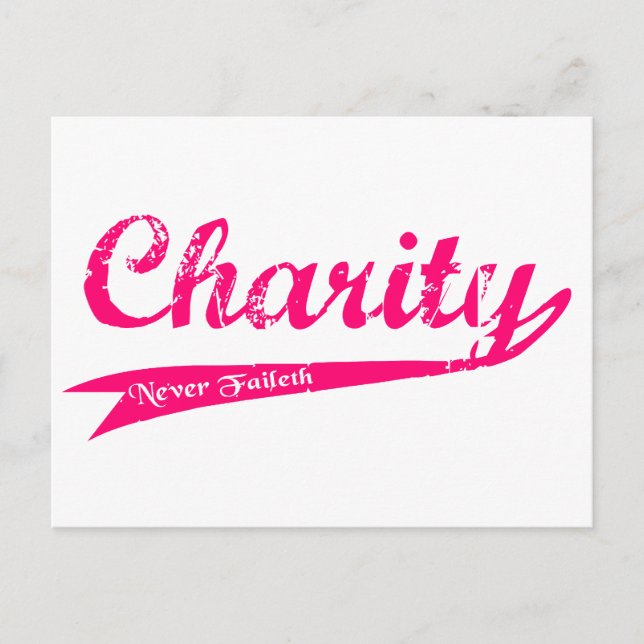 Charity Never Faileth LDS Relief Society Postcard (Front)