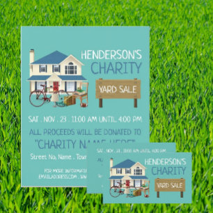 Charity Yard Sale Event Advertising Business Card