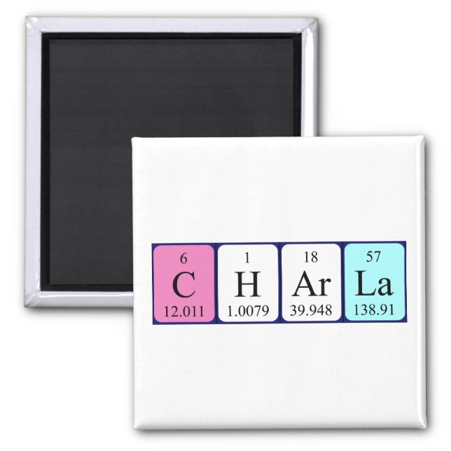 Charla periodic table name magnet (Front)