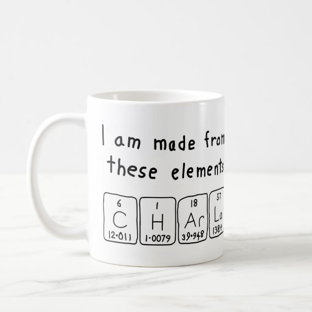 Charla periodic table name mug (Left)