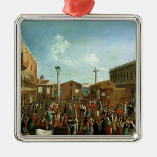Charlatans in the Piazzetta San Marco, Venice Metal Tree Decoration
