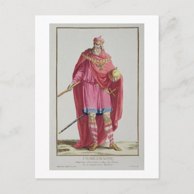 Charlemagne (742-814) from 'Receuil des Estampes, Postcard (Front)