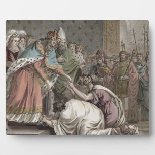 Charlemagne (742-814) Receives the Ambassadors fro Plaque
