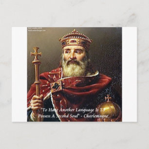 Charlemagne & Famous Languages Quote Postcard