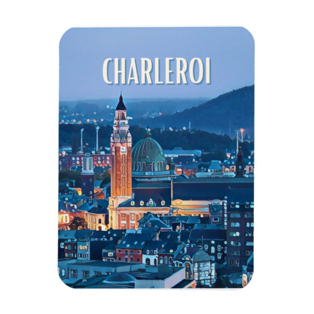 Charleroi Belgique Photo Vintage  Magnet (Vertical)