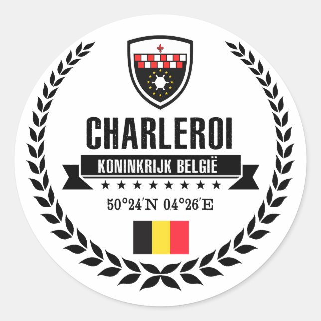 Charleroi Classic Round Sticker (Front)
