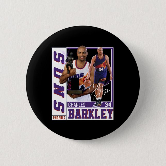 Charles Barkley The Chuck Basketball Legend Signat 6 Cm Round Badge (Front)
