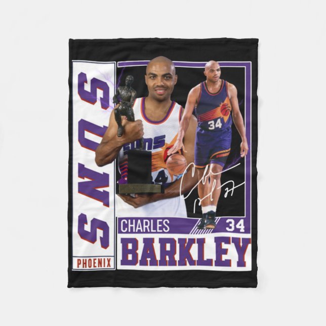 Charles Barkley The Chuck Basketball Legend Signat Fleece Blanket (Front)