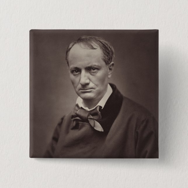 Charles Baudelaire 15 Cm Square Badge (Front)