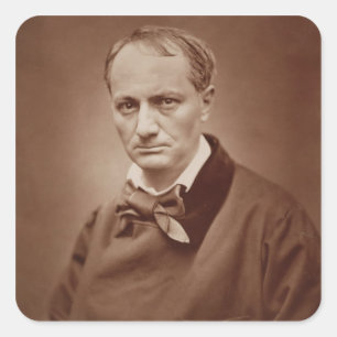 Charles Baudelaire (1821-67), French poet, portrai Square Sticker