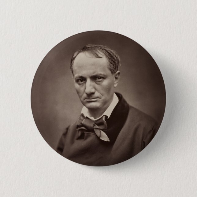 Charles Baudelaire by Étienne Carjat 6 Cm Round Badge (Front)
