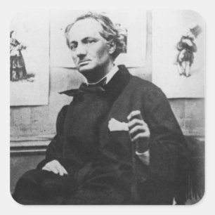 Charles Baudelaire with Engravings, c.1863 Square Sticker