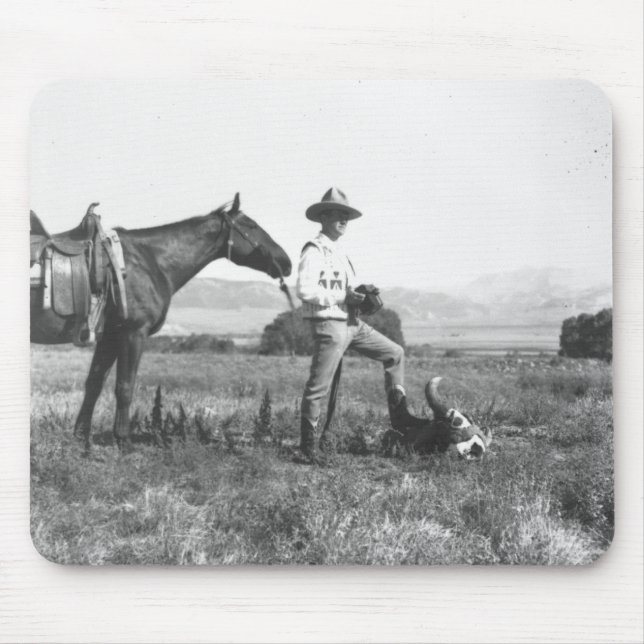 Charles Belden with horse and skull. Mouse Mat (Front)