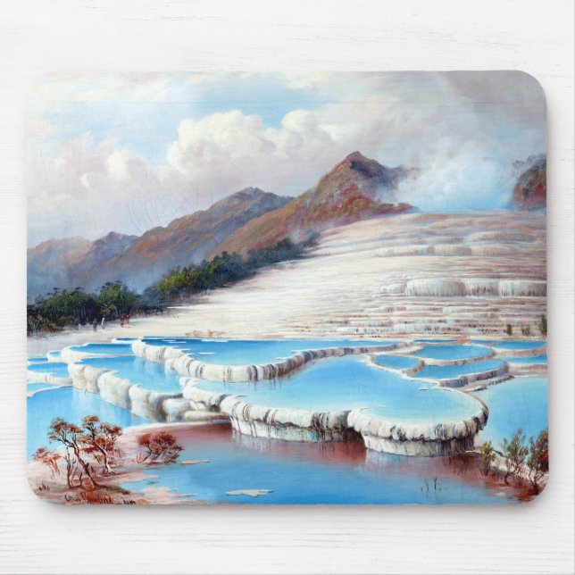 Charles Blomfield White Terraces, New Zealand Mouse Mat (Front)