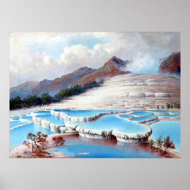 Charles Blomfield White Terraces, New Zealand Poster (Front)