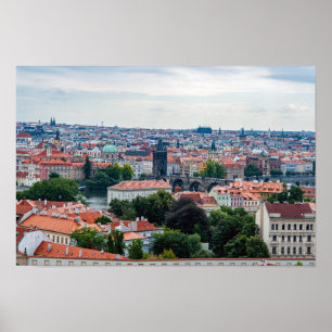 Charles bridge and St. Nicolas church - Prague Poster