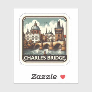Charles Bridge (Czech Republic) vintage sticker