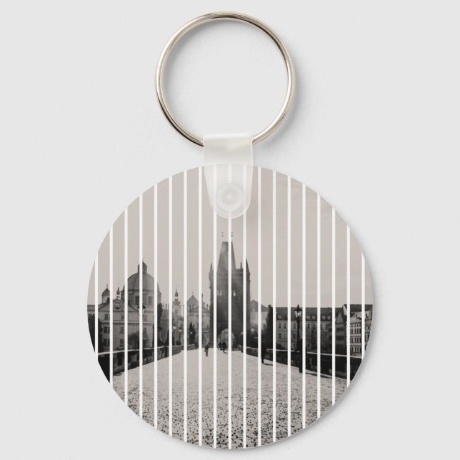 Charles bridge in Prague Key Ring (Front)