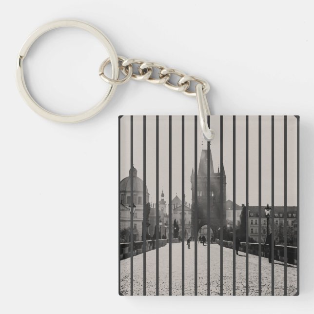 Charles bridge in Prague Key Ring (Front)