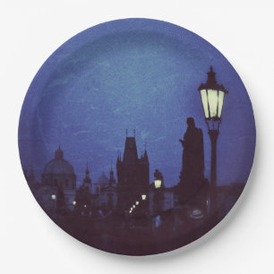CHARLES BRIDGE LIGHTS PAPER PLATES