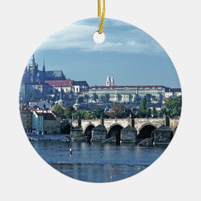 Charles Bridge Prague Castle  Ceramic Ornament (Front)