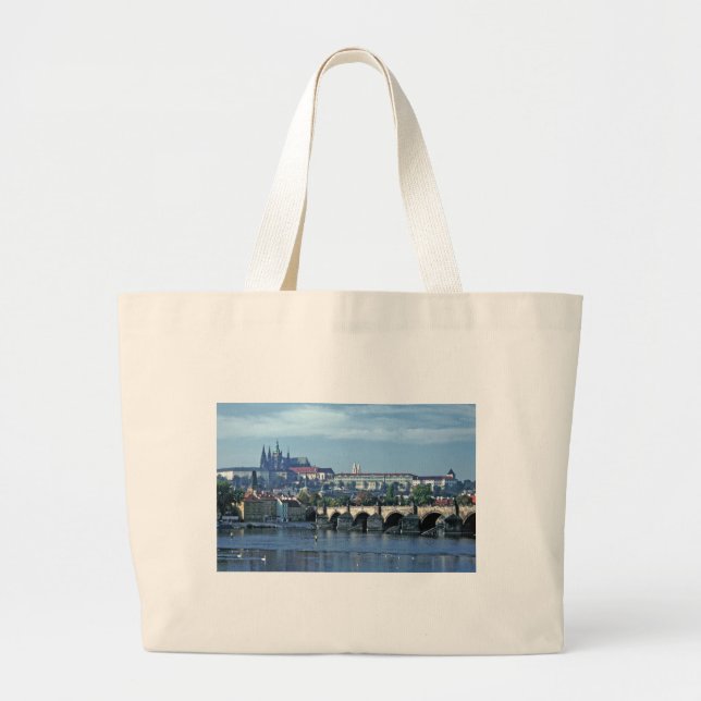 Charles Bridge Prague Castle. Large Tote Bag (Front)