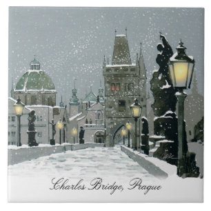 Charles Bridge Winter ceramic tile