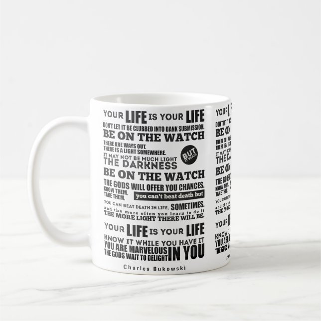 Charles Bukowski Coffee Mug (Left)