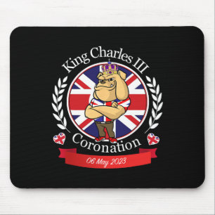 Charles Coronation English Bulldog In A Crown Mouse Mat