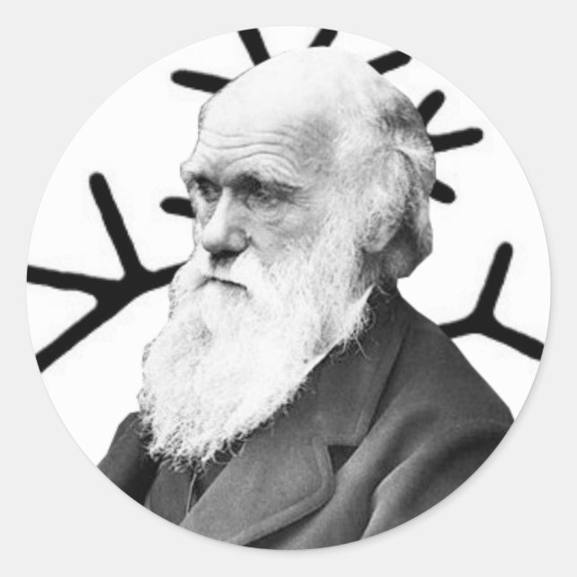 Charles Darwin Classic Round Sticker (Front)