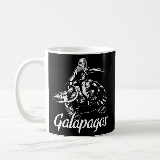 Charles Darwin Galapagos Islands Sea Turtle Coffee Mug (Left)