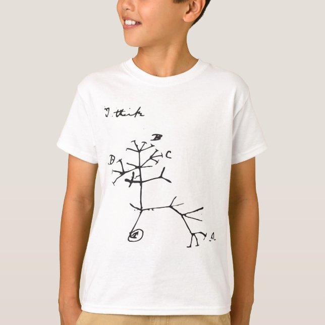 Charles Darwin - I Think (Black) T-Shirt (Front)