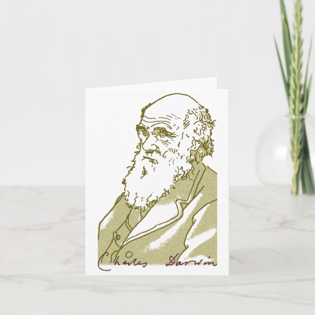 Charles Darwin. Note card (Front)
