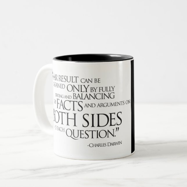 Charles Darwin Quotation Two-Tone Coffee Mug (Front Left)