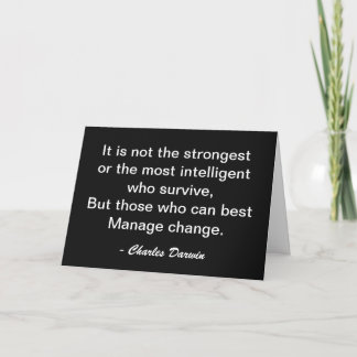 Charles Darwin Surviving Change Motivation Quote Card