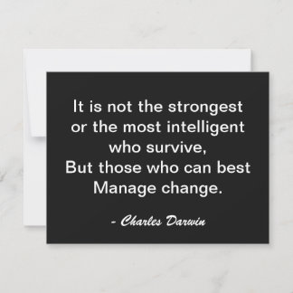 Charles Darwin Surviving Change Motivation Quote Card