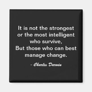Charles Darwin Surviving Change Motivation Quote Magnet