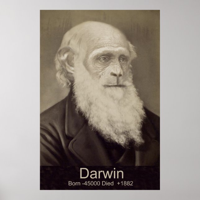 Charles Darwin The Descent of Man Darwin Portrait Poster (Front)