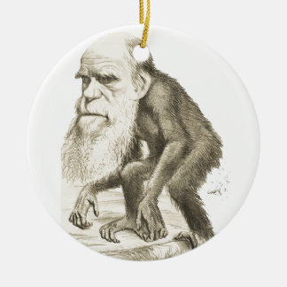 Charles Darwin the Monkey Man Ceramic Tree Decoration