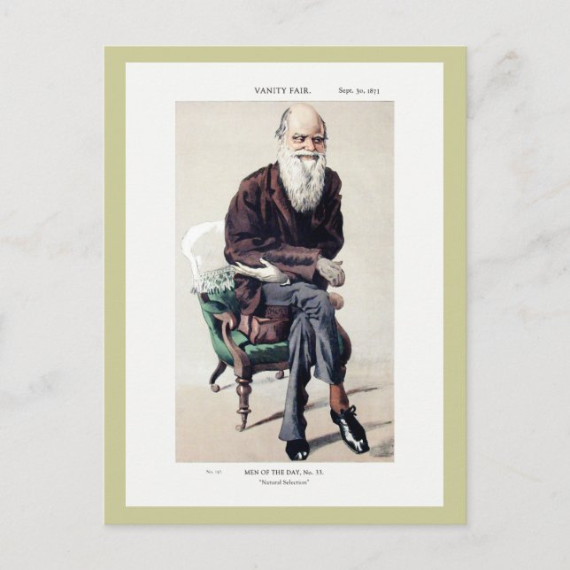 Charles Darwin Vanity Fair Illustration Postcard (Front)