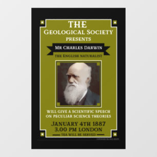 Charles Darwin Vintage Repro Retro Wall Art Window Cling