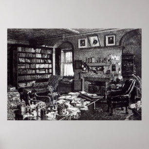Charles Darwin's study at Down House, 1882 Poster
