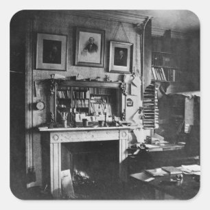Charles Darwin's study at Down House Square Sticker