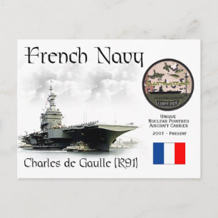 Charles de Gaulle (R91) French Aircraft Carrier Postcard