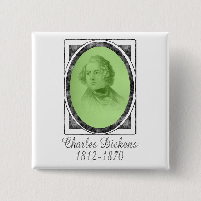 Charles Dickens 15 Cm Square Badge (Front)