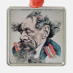 Charles Dickens astride the English Channel Metal Tree Decoration